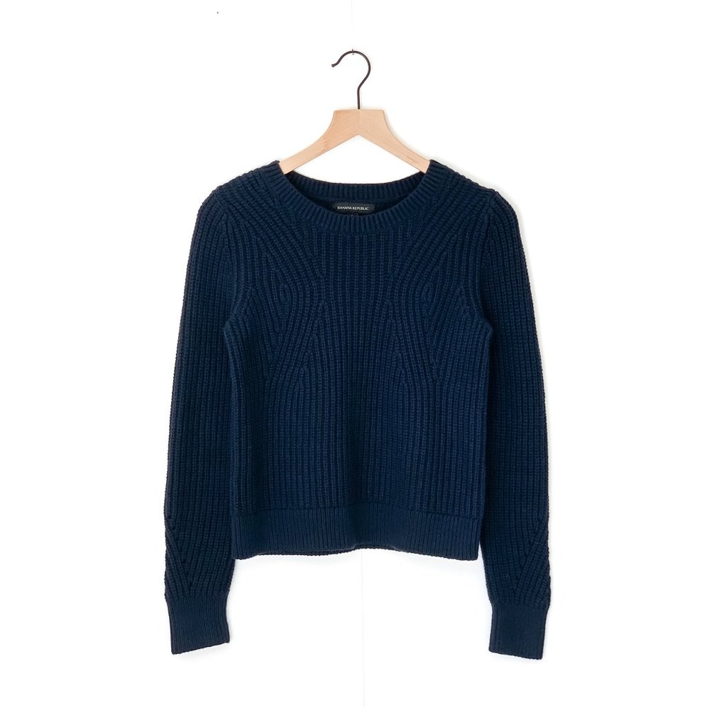 BANANA REPUBLIC chunky pointelle cropped sweater s